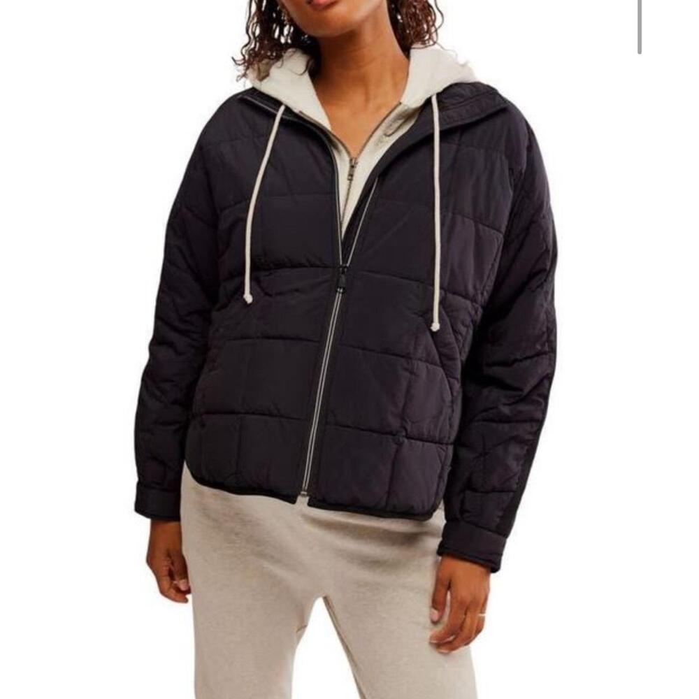 Free People x Hatch Pippa Black Puffer High Collar Quilted Maternity Jacket XS